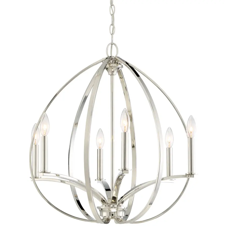 Tilbury 6-Light Pendant in Polished Nickel