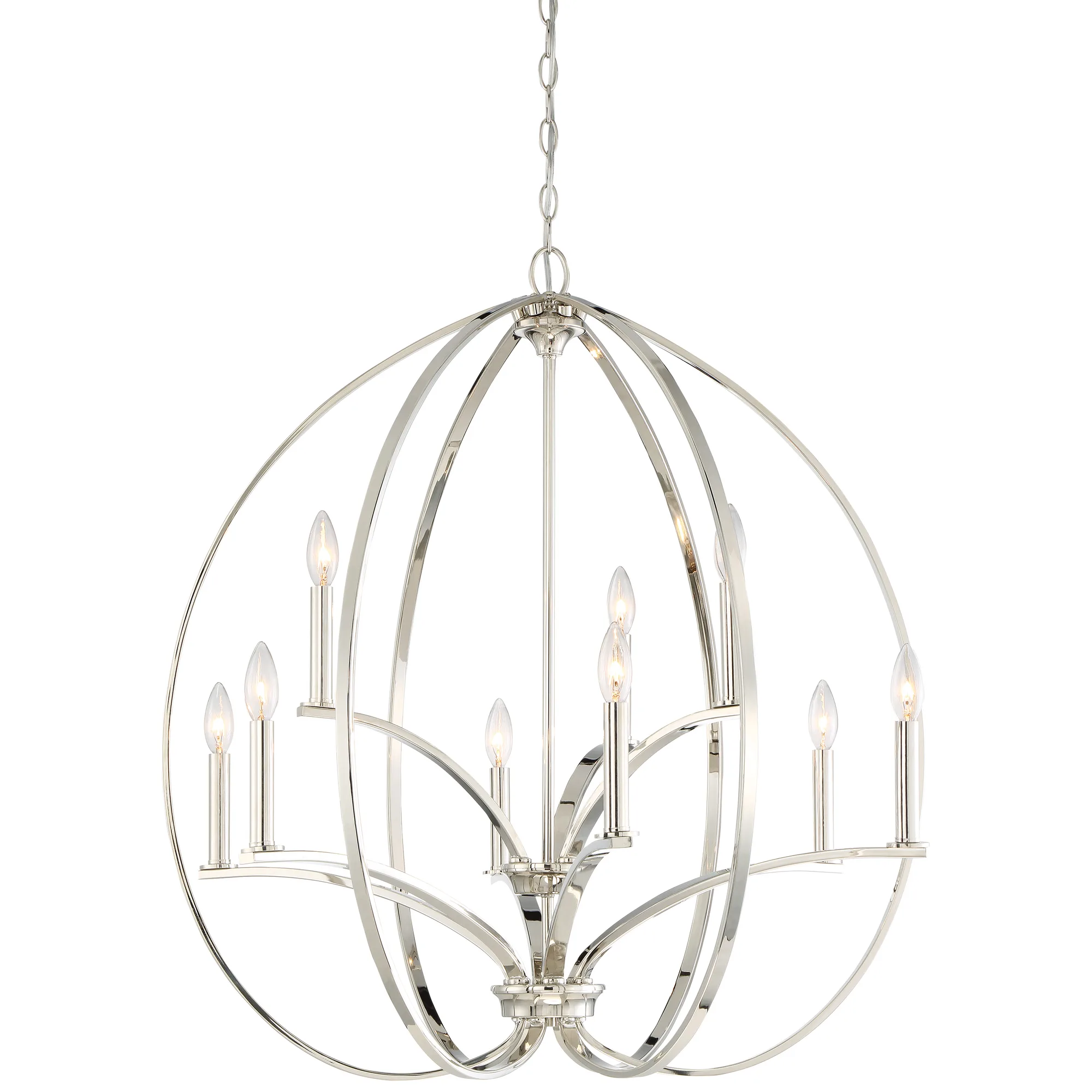 Tilbury 9-Light Chandelier in Polished Nickel