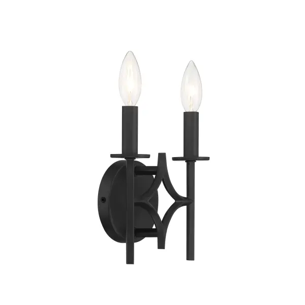 Muncie 2-Light Wall Sconce in Coal Black - Image 4