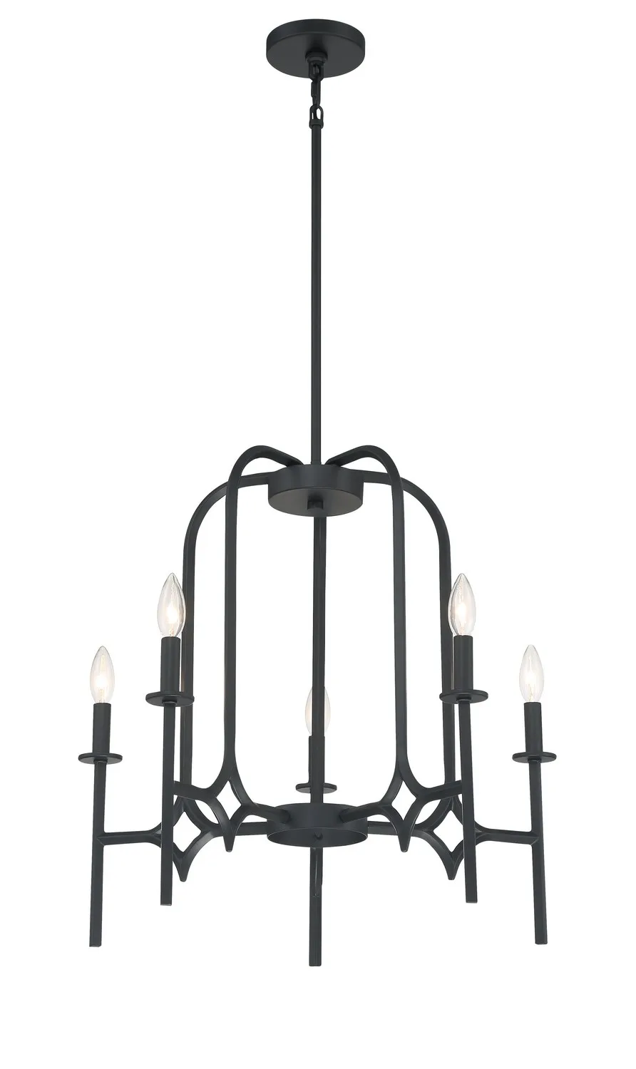 Muncie Five Light Chandelier in Coal