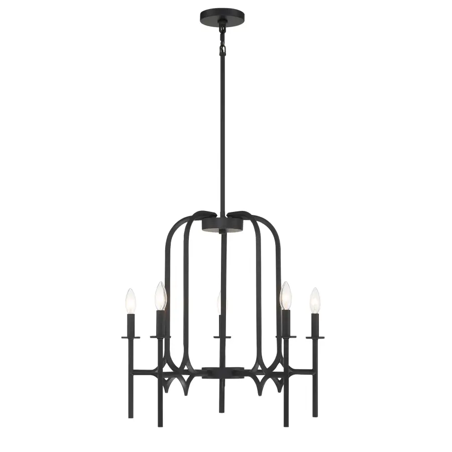 Muncie 5-Light Chandelier in Coal Black - Image 6