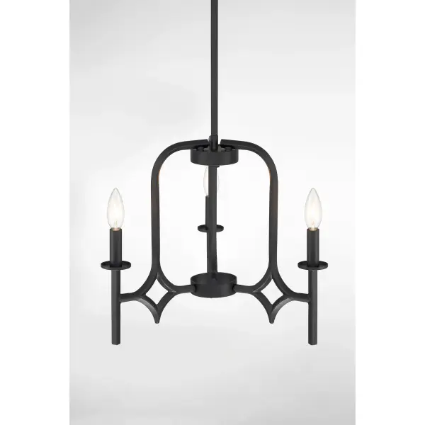 3 Light Chandelier in Coal Finish - alternate view
