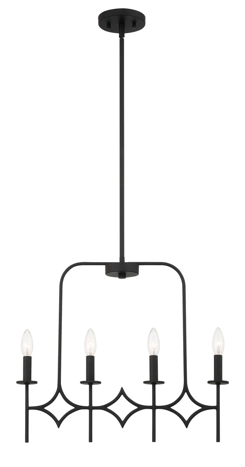 Muncie Four Light Island Pendant in Coal