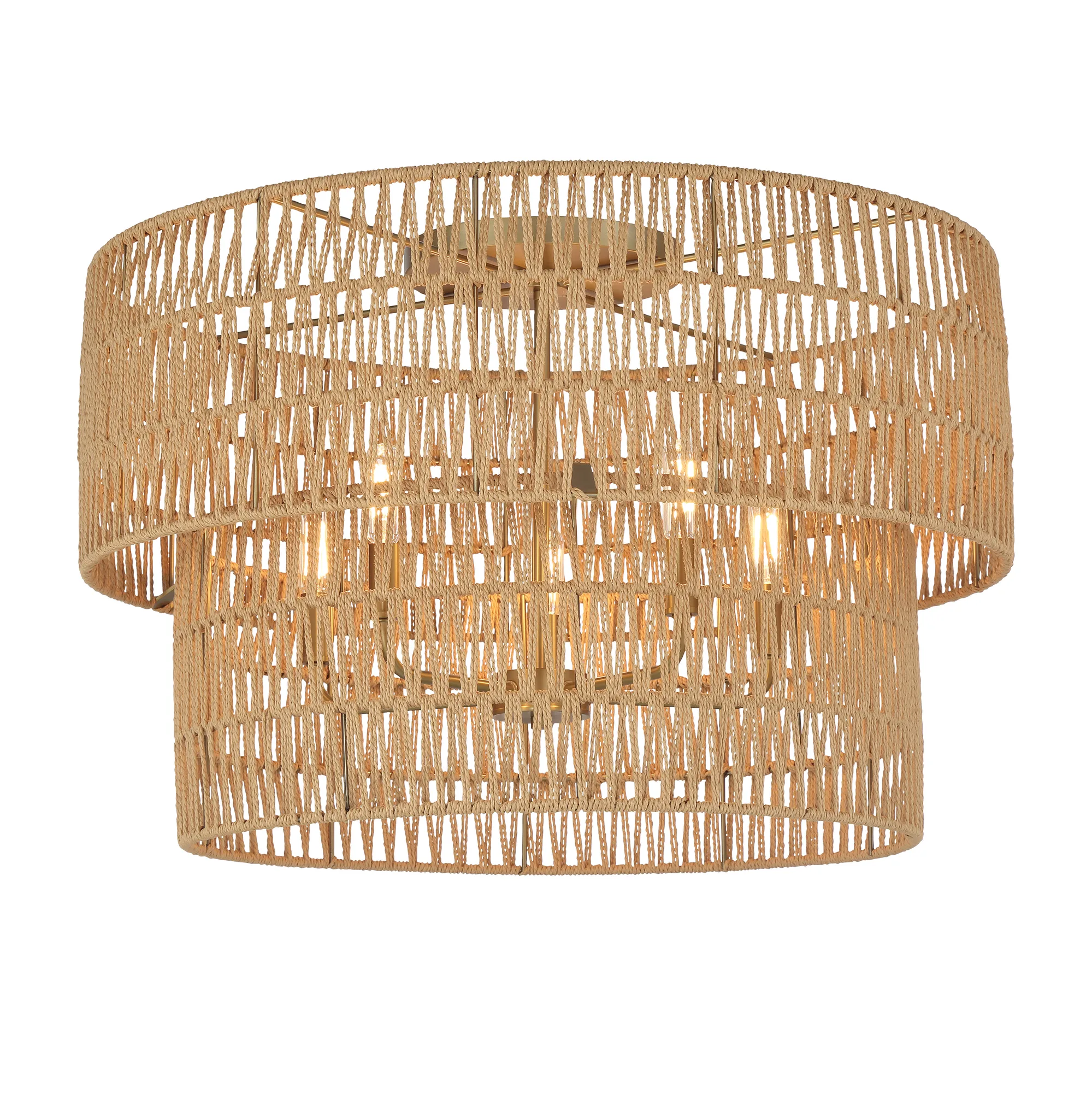 Bungalow Heaven 17" Flush Mount with Papyrus Rope Shade