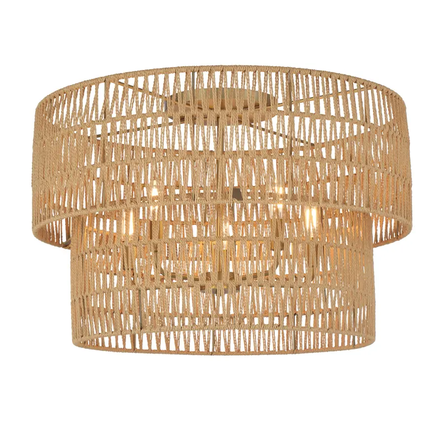 Bungalow Heaven 17" Flush Mount with Papyrus Rope Shade - Image 1
