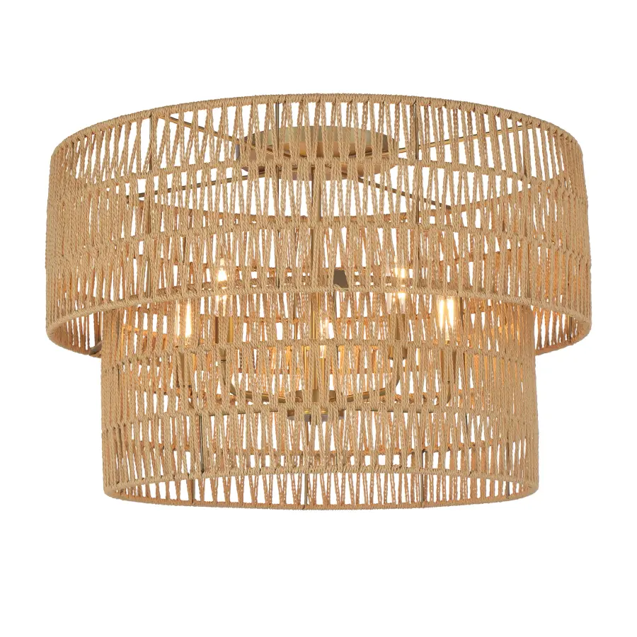 Bungalow Heaven 17" Flush Mount with Papyrus Rope Shade - Image 3