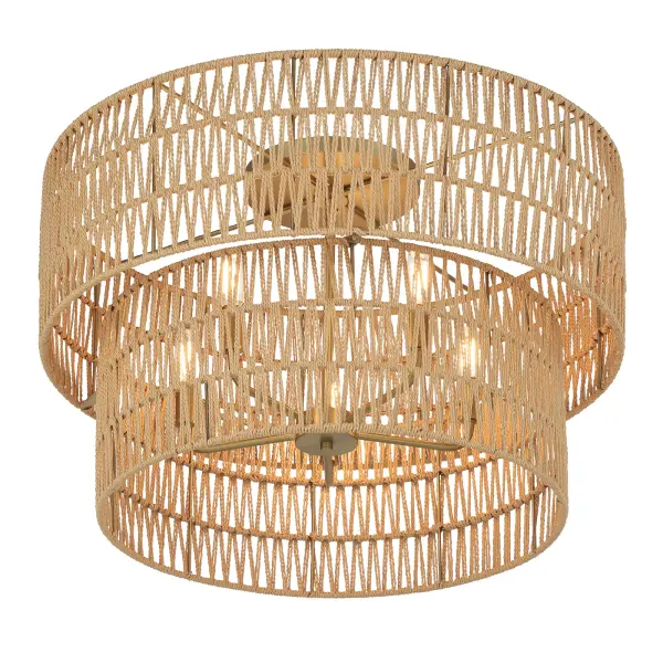Bungalow Heaven 17" Flush Mount with Papyrus Rope Shade - Image 4