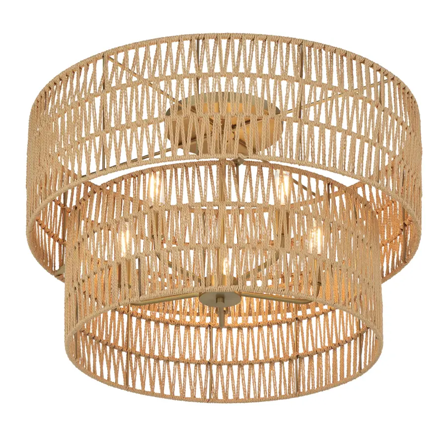 Bungalow Heaven 17" Flush Mount with Papyrus Rope Shade - Image 4