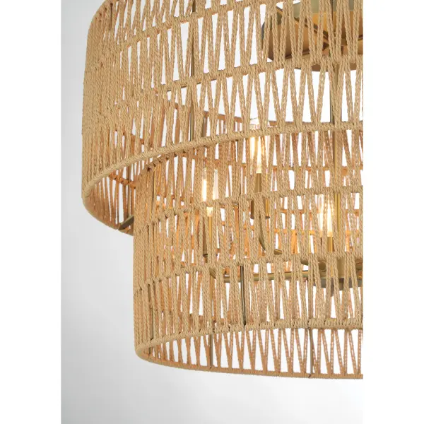 Bungalow Heaven 17" Flush Mount with Papyrus Rope Shade - Image 5