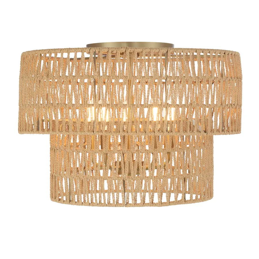 Bungalow Heaven 14" Flush Mount with Papyrus Rope Shade - Image 2