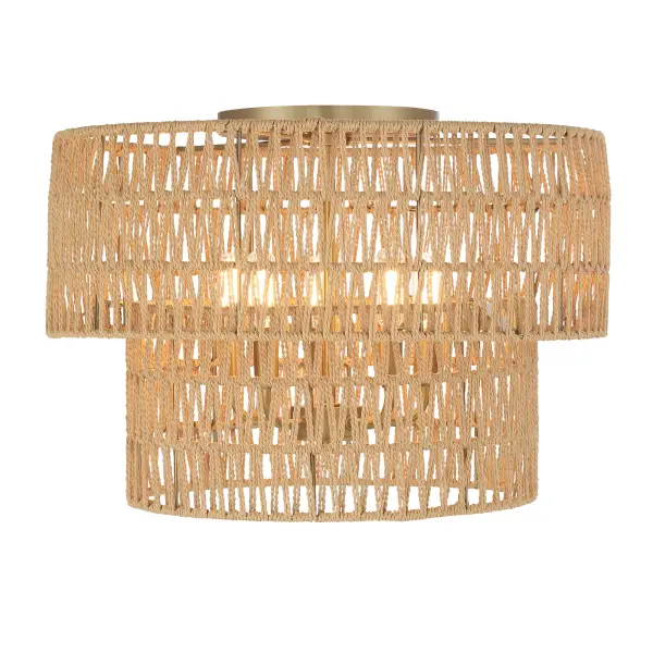 Bungalow Heaven 14" Flush Mount with Papyrus Rope Shade - Image 3