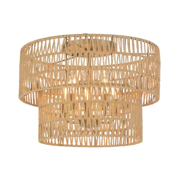 Bungalow Heaven 14" Flush Mount with Papyrus Rope Shade - Image 4