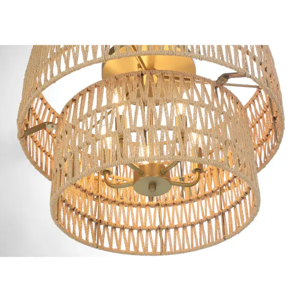 Bungalow Heaven 14" Flush Mount with Papyrus Rope Shade - Image 5