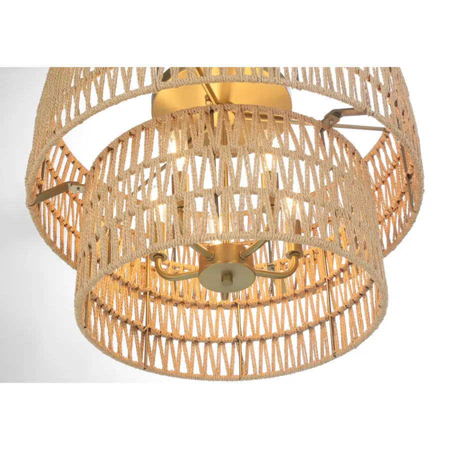 Bungalow Heaven 14" Flush Mount with Papyrus Rope Shade - Image 5