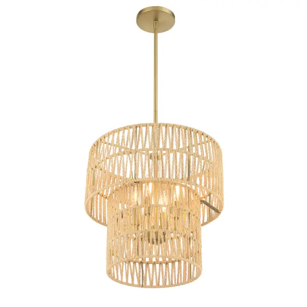 Bungalow Heaven 4-Light Pendant in Soft Brass - Image 4
