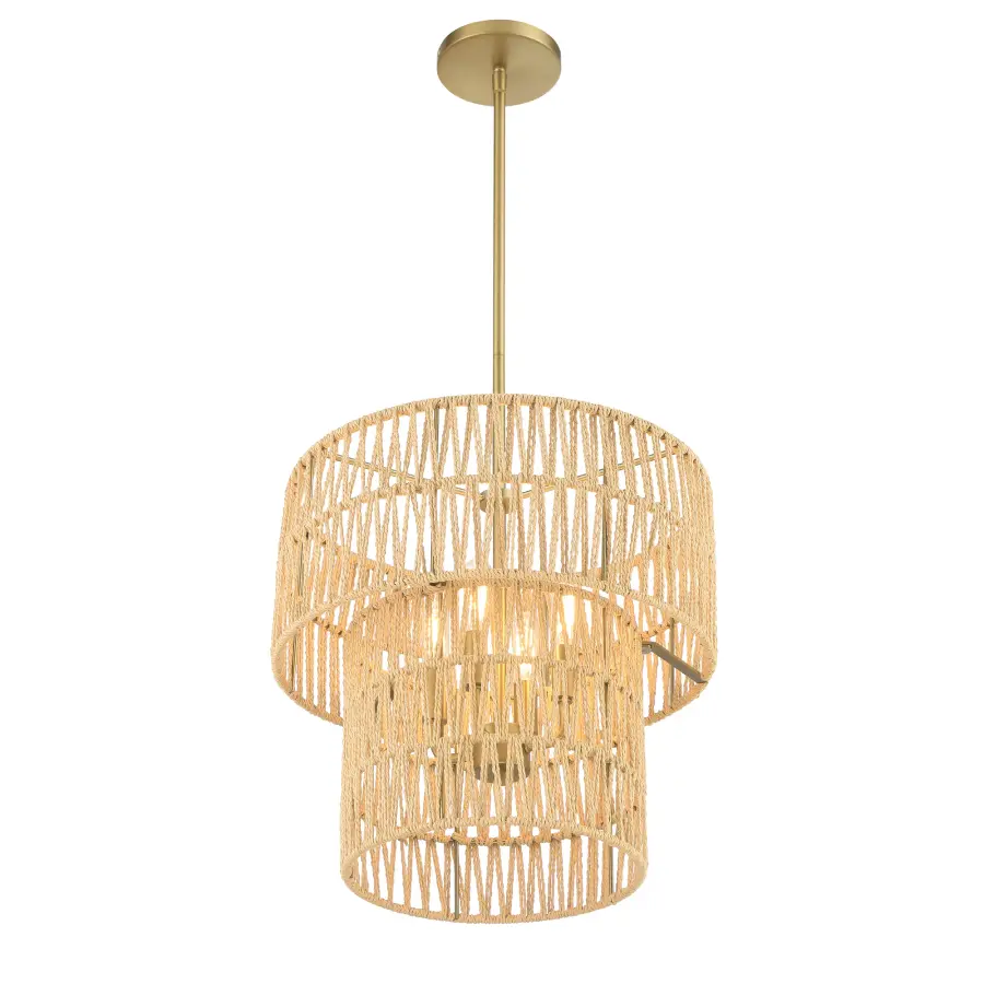 Bungalow Heaven 4-Light Pendant in Soft Brass - Image 4