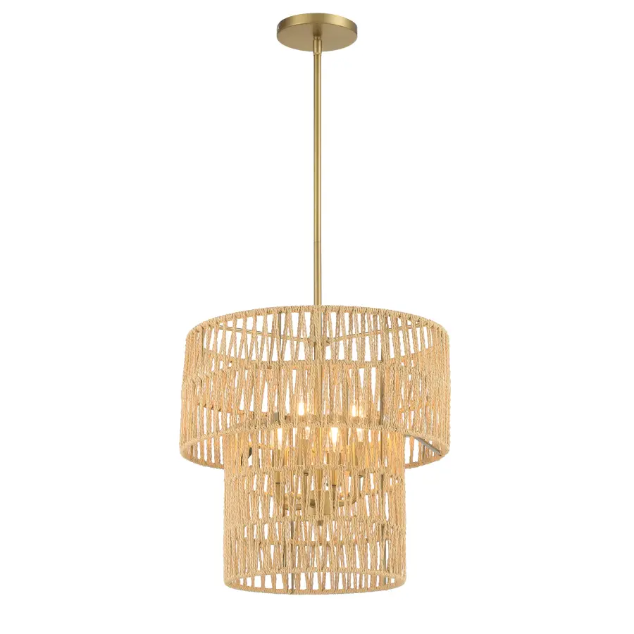 Bungalow Heaven 4-Light Pendant in Soft Brass - Image 5