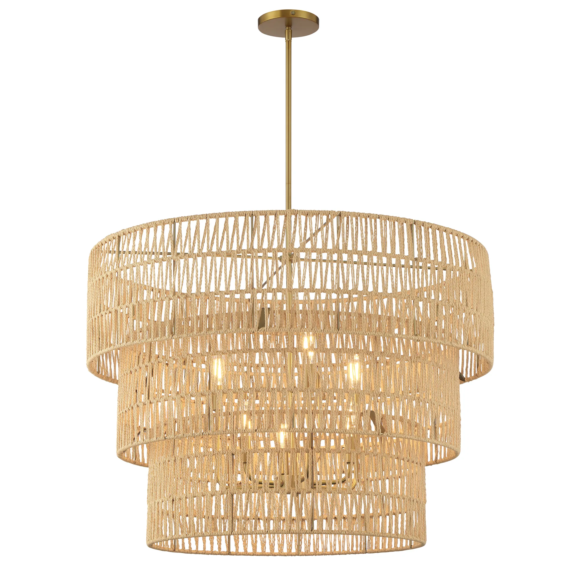 Bungalow Heaven 6-Light Pendant in Soft Brass