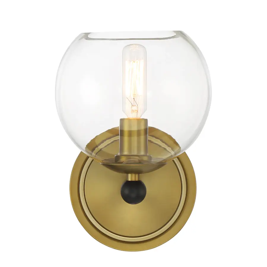 Kearney Park 1-Light Wall Sconce in Coal Black and Soft Brass - Image 2