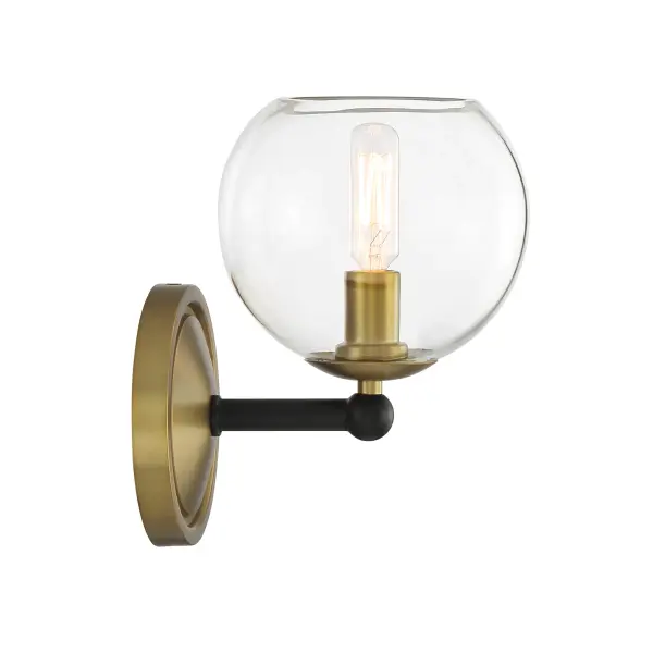 Kearney Park 1-Light Wall Sconce in Coal Black and Soft Brass - Image 4