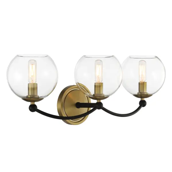 Kearney Park 3-Light Wall Sconce in Coal Black and Soft Brass - Image 5