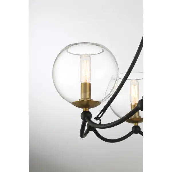 Kearney Park 4-Light Chandelier in Coal Black and Soft Brass - Image 4