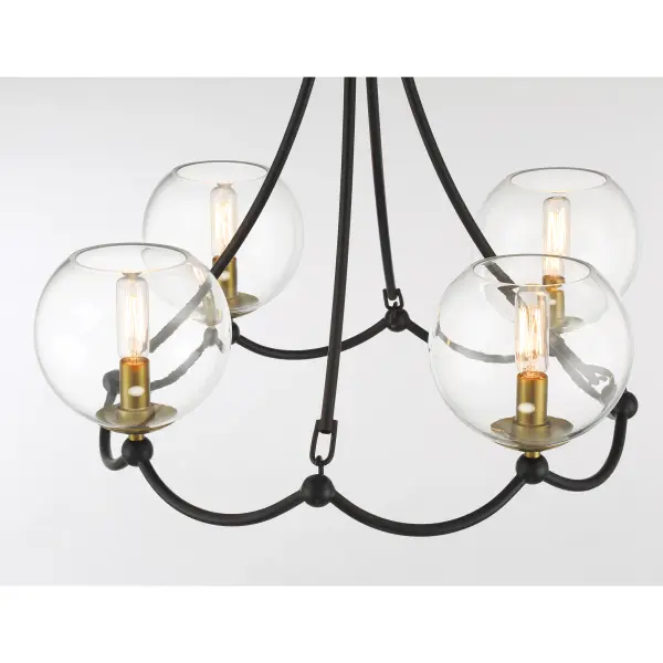Kearney Park 4-Light Chandelier in Coal Black and Soft Brass - Image 5