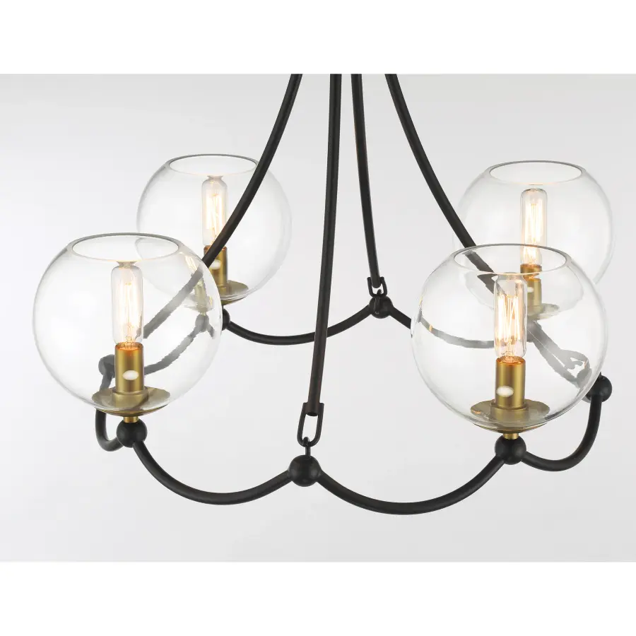 Kearney Park 4-Light Chandelier in Coal Black and Soft Brass - Image 5