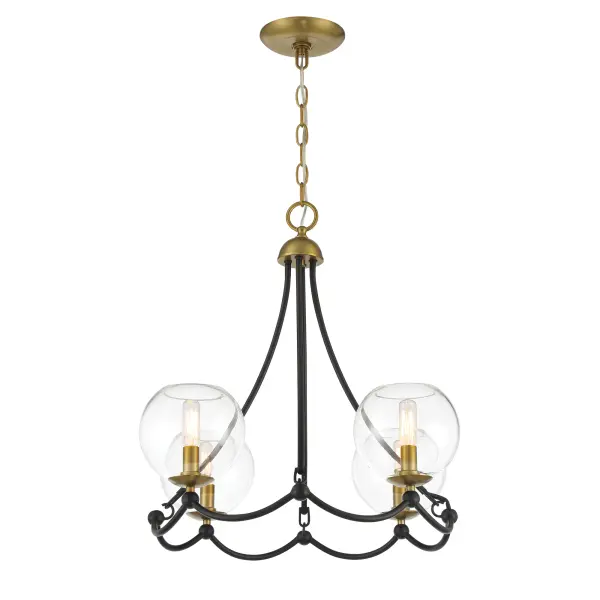 Kearney Park 4-Light Chandelier in Coal Black and Soft Brass - Image 6