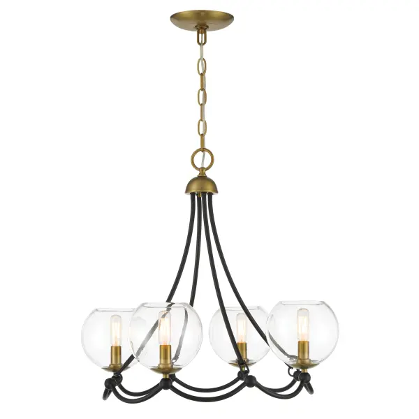 Kearney Park 4-Light Chandelier in Coal Black and Soft Brass - Image 7