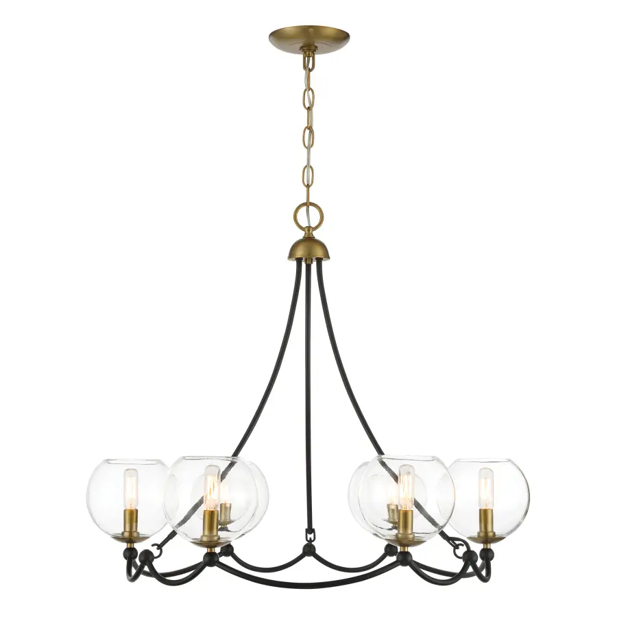 Kearney Park 6-Light Chandelier in Coal Black and Soft Brass - Image 2