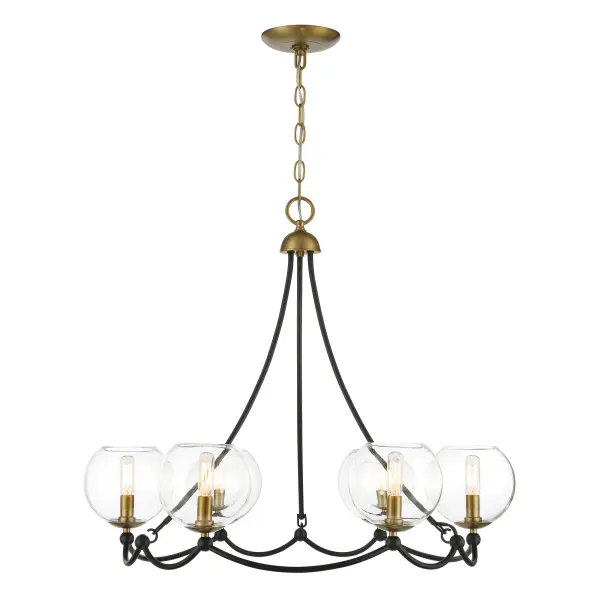 Kearney Park 6-Light Chandelier in Coal Black and Soft Brass - Image 3