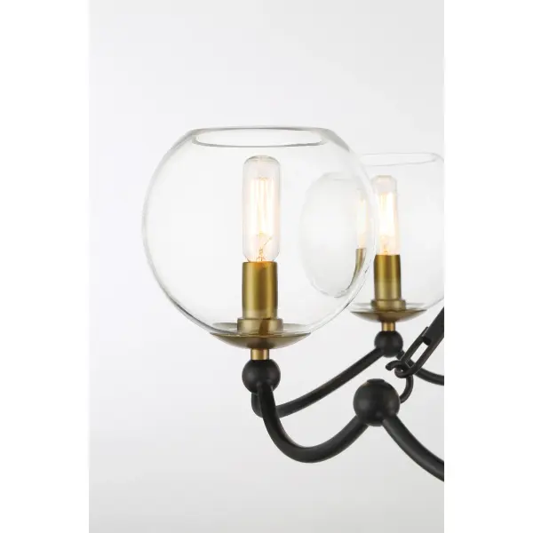Kearney Park 6-Light Chandelier in Coal Black and Soft Brass - Image 4