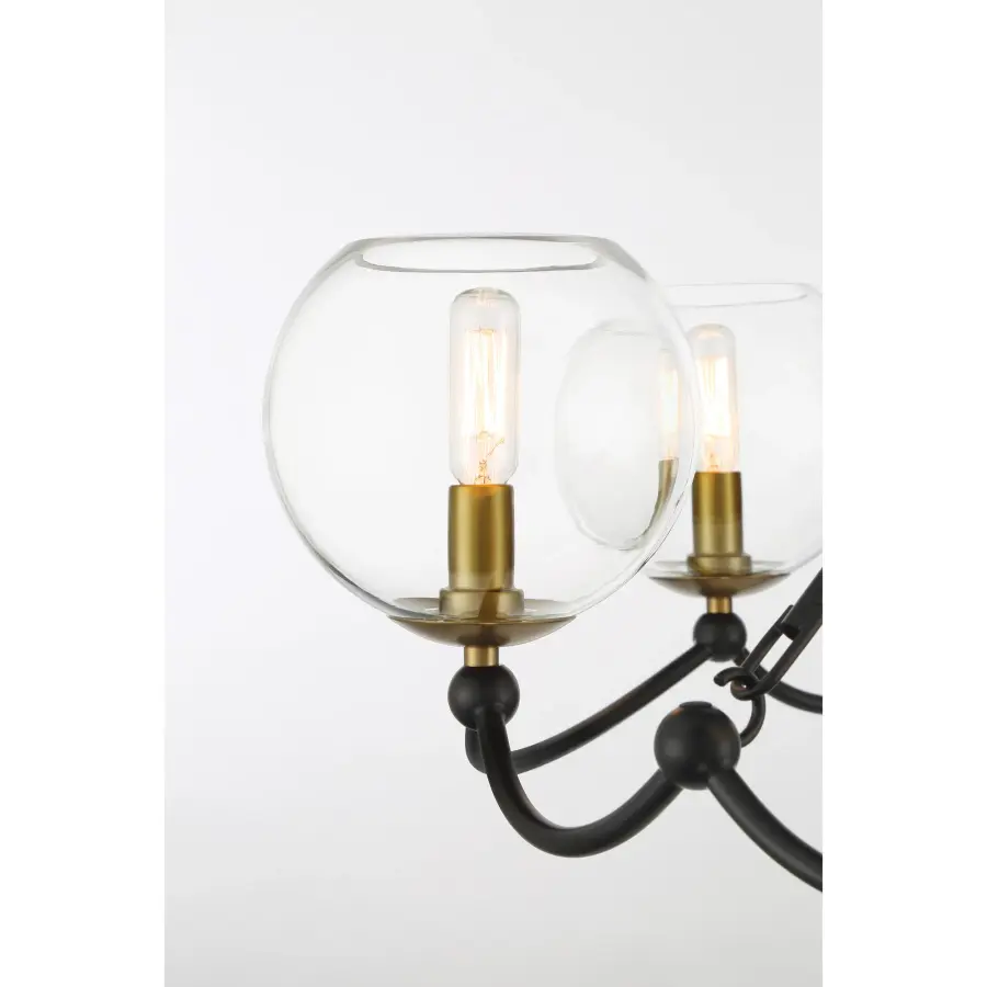 Kearney Park 6-Light Chandelier in Coal Black and Soft Brass - Image 4