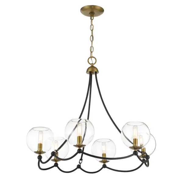 Kearney Park 6-Light Chandelier in Coal Black and Soft Brass - Image 5