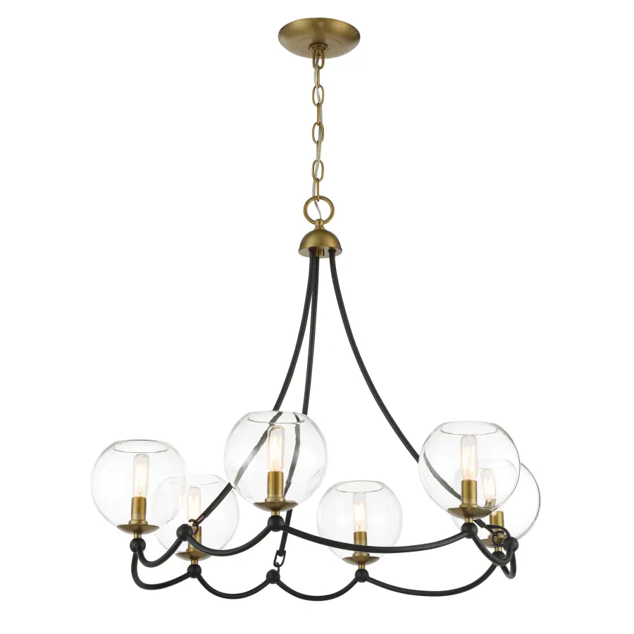 Kearney Park 6-Light Chandelier in Coal Black and Soft Brass - Image 5