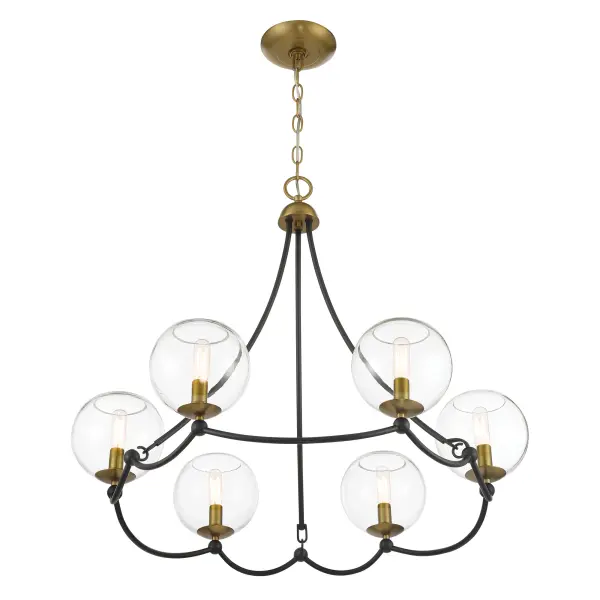 Kearney Park 6-Light Chandelier in Coal Black and Soft Brass - Image 6