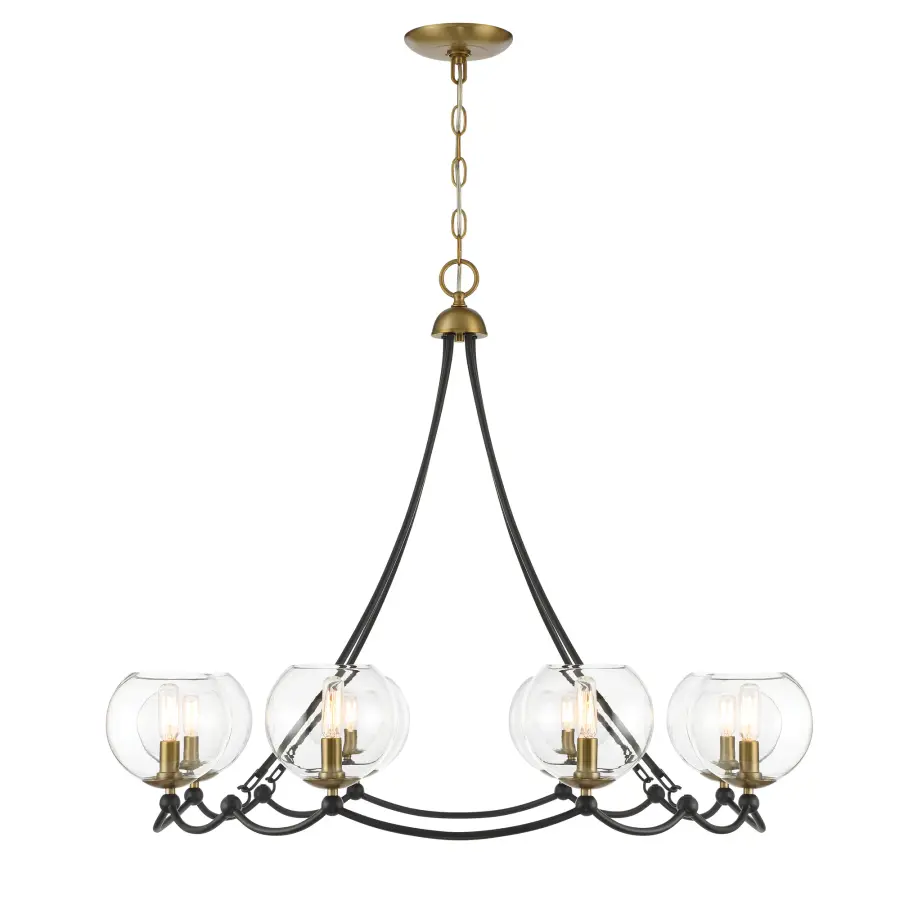 Kearney Park 8-Light Chandelier in Coal Black and Soft Brass - Image 2