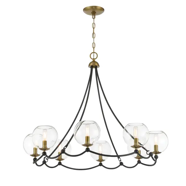 Kearney Park 8-Light Chandelier in Coal Black and Soft Brass - Image 5