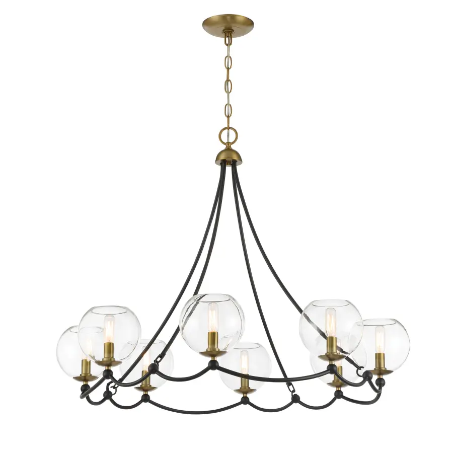 Kearney Park 8-Light Chandelier in Coal Black and Soft Brass - Image 5