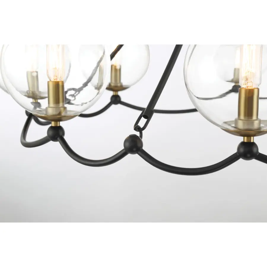 Kearney Park 8-Light Chandelier in Coal Black and Soft Brass - Image 6