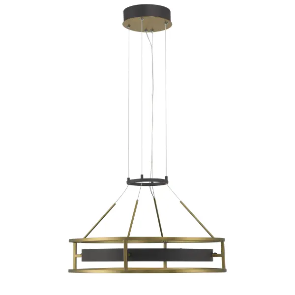 The Levitation pendant combines modern aesthetics with warm illumination through its faux alabaster shade and distinctive two-tone finish. At 19 inches wide, it provides substantial presence while the high CRI LED delivers exceptional color rendering. - alternate view