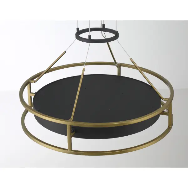 Levitation 19" LED Pendant in Sand Coal and Soft Brass - Image 4