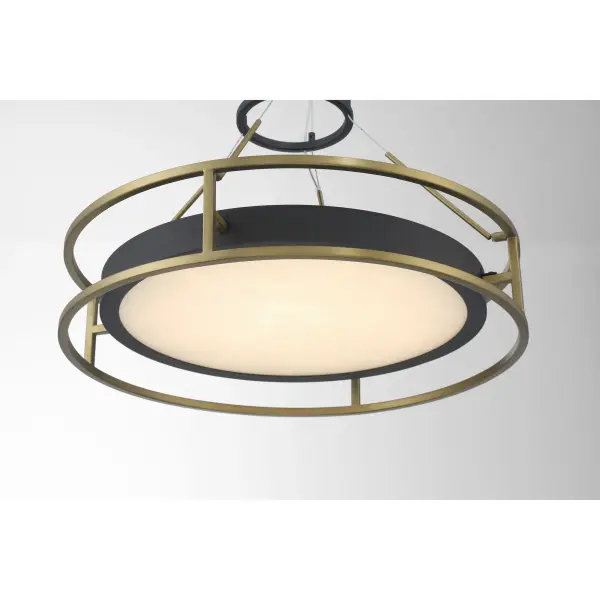 Levitation 19" LED Pendant in Sand Coal and Soft Brass - Image 5