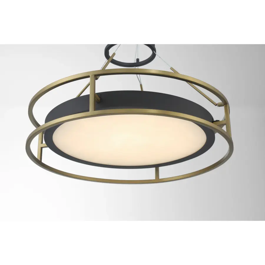 Levitation 19" LED Pendant in Sand Coal and Soft Brass - Image 5