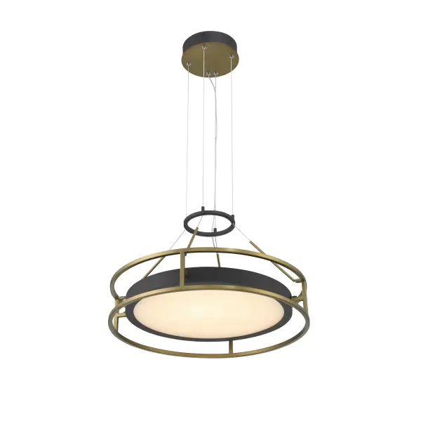 Levitation 19" LED Pendant in Sand Coal and Soft Brass - Image 6