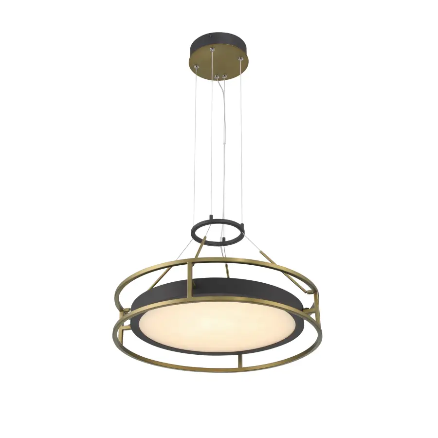 Levitation 19" LED Pendant in Sand Coal and Soft Brass - Image 6