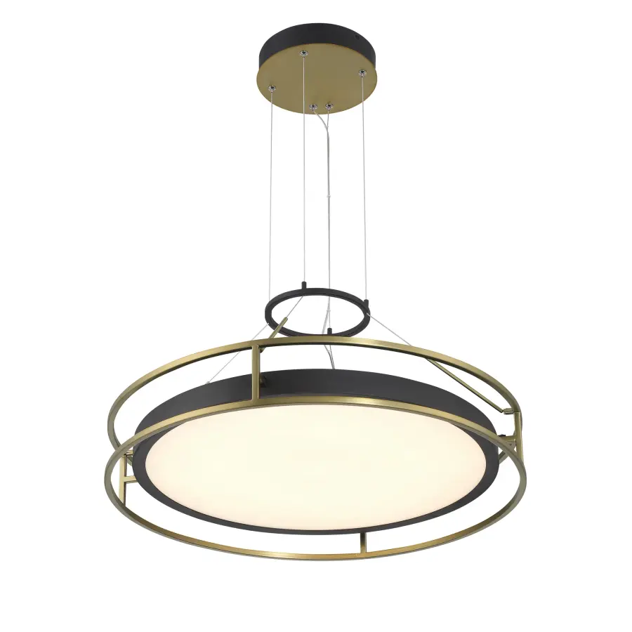 Levitation 25" LED Pendant in Sand Coal and Soft Brass - Image 6