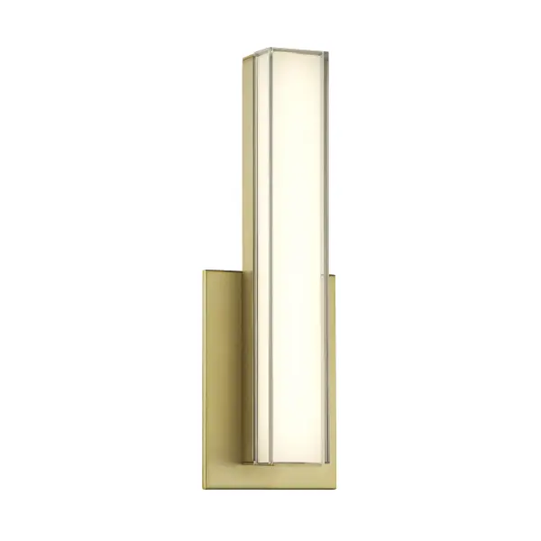14" LED Wall Sconce in Ashen Brass Finish with Clear Acrylic Shade