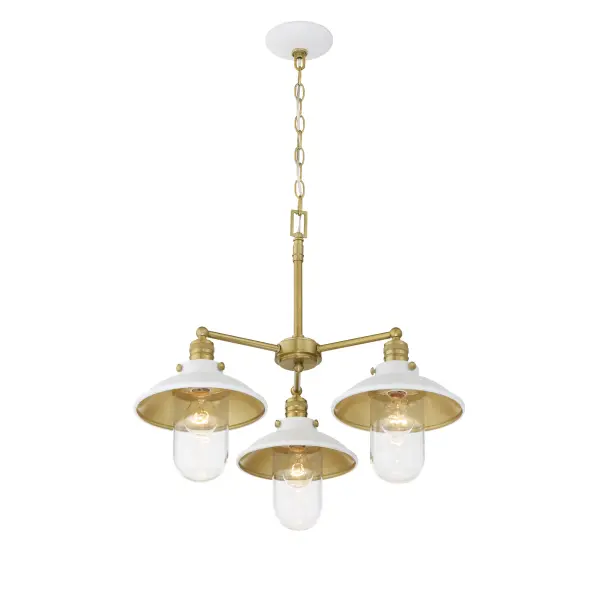 Downtown Edison 3-Light Chandelier in White and Soft Brass - Image 5
